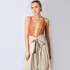Free People x We are HAH- Comin' in HAHt Lace Bodysuit